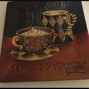 Vintage hand painted decorative plate